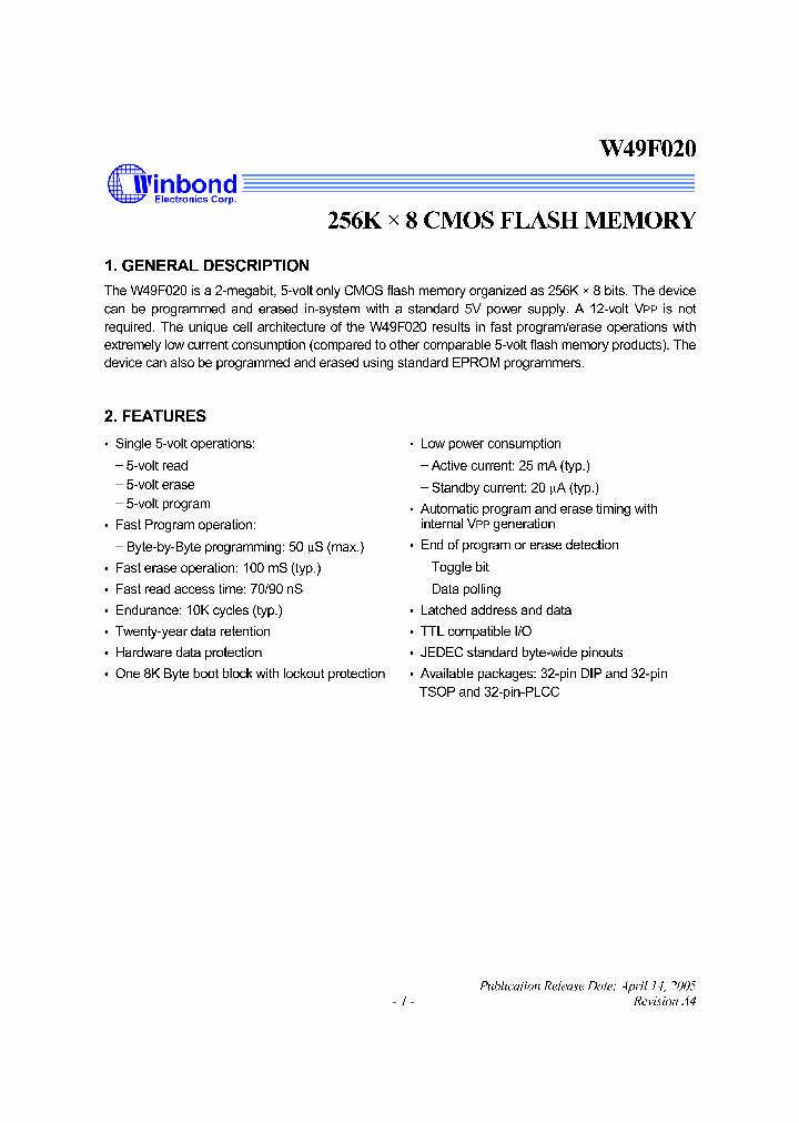 W49F020T-70B_6849726.PDF Datasheet