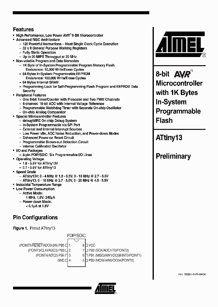 ATTINY13V-10PJ_6849463.PDF Datasheet