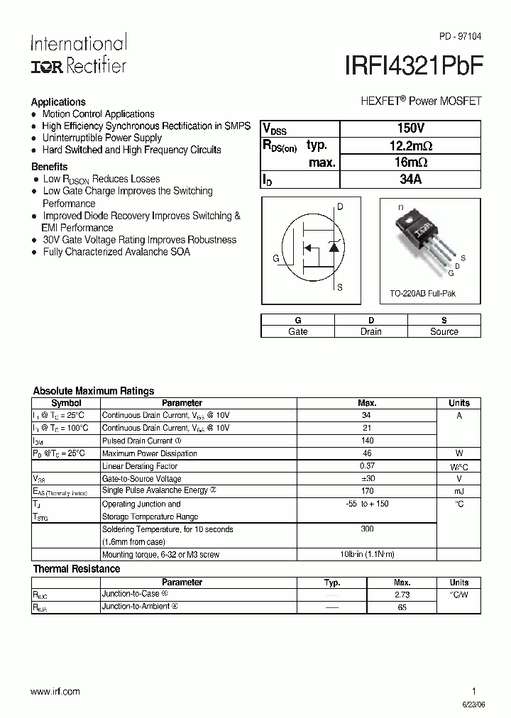 IRFI4321PBF_6849108.PDF Datasheet