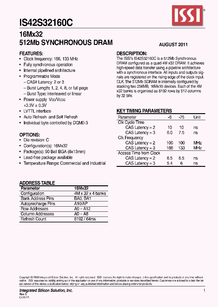 IS42S32160C-6BL_6855166.PDF Datasheet