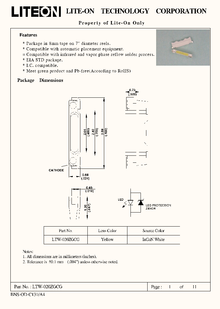 LITE-ONELECTRONICSINC-LTW-020ZGCGBINT24_6854107.PDF Datasheet