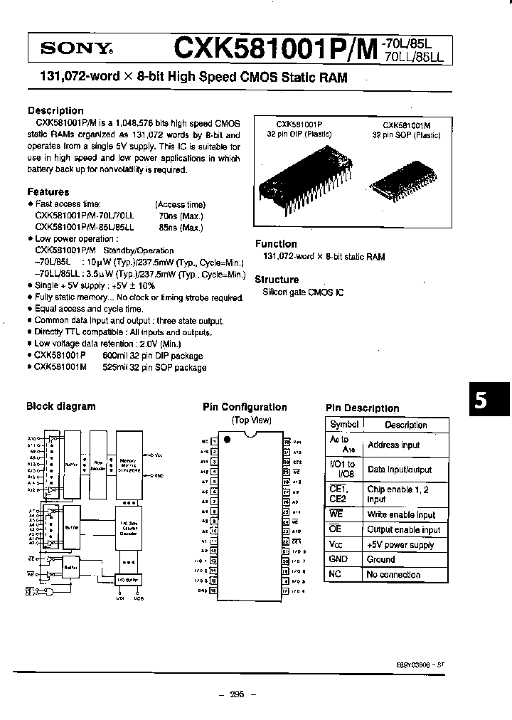 CXK581001P-70L_6853268.PDF Datasheet
