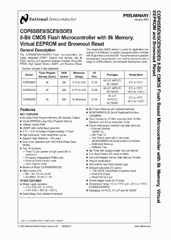 NATIONALSEMICONDUCTORCORP-COP8SDE9HLQ7_6851405.PDF Datasheet