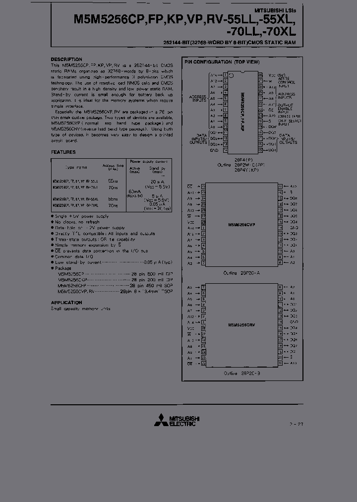 M5M5256CFP-70LL_6855337.PDF Datasheet