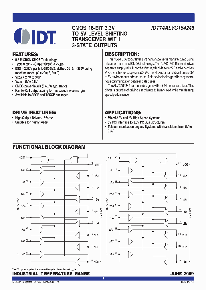IDT74ALVC164245PAG_6951321.PDF Datasheet