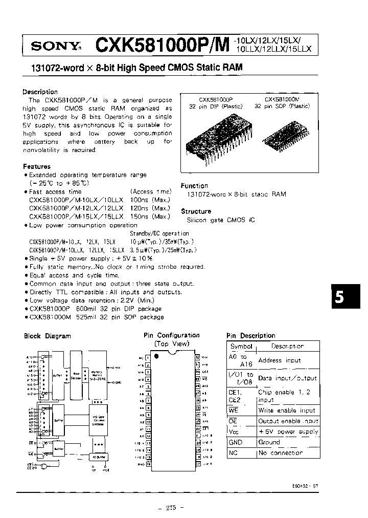 CXK581000P-15LLX_6859402.PDF Datasheet