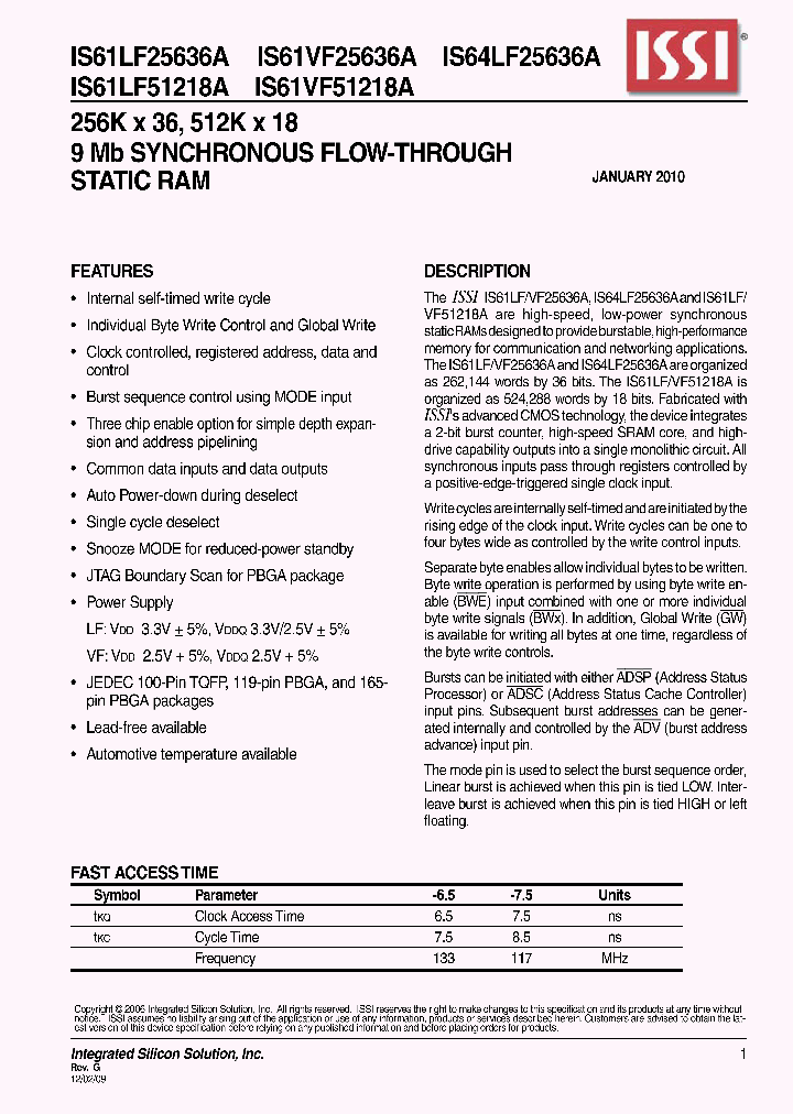 IS61LF51218A-65B3_6860288.PDF Datasheet