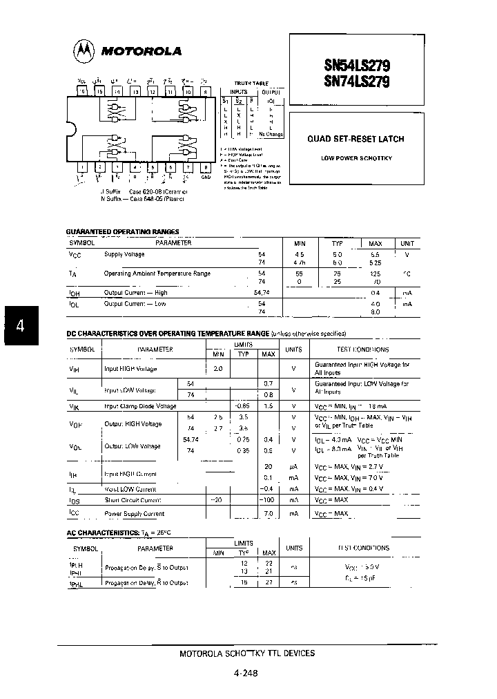 MOTOROLAINC-SN74LS279NS_6861127.PDF Datasheet