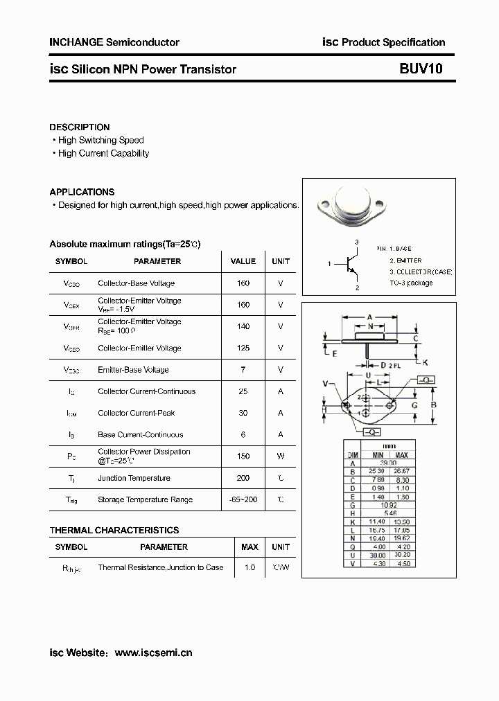 BUV10_6952610.PDF Datasheet