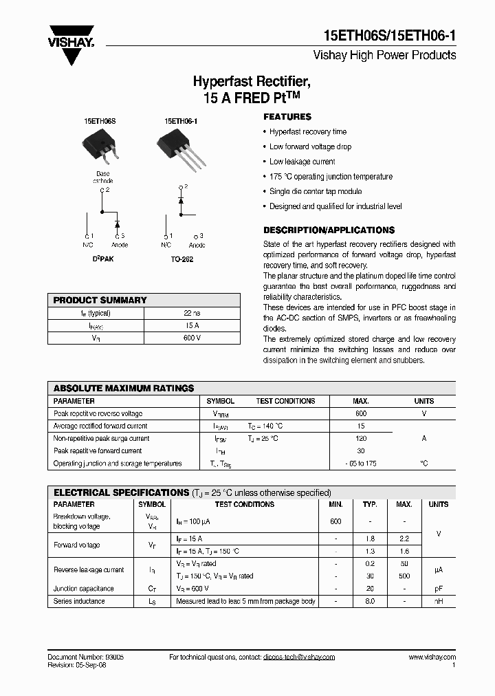 15ETH06-1TRL_6865707.PDF Datasheet