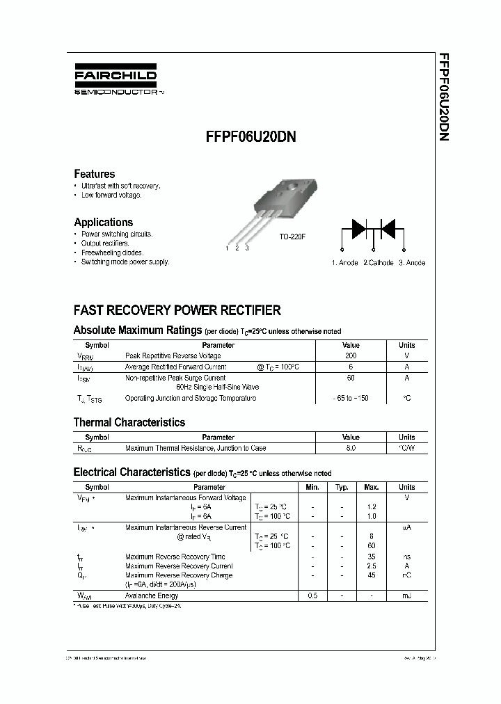 FFPF06U20DNTUNL_6865177.PDF Datasheet