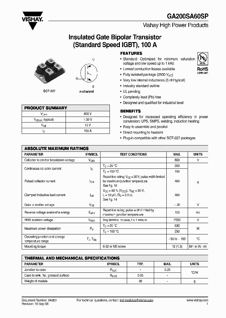 VISHAYINTERTECHNOLOGYINC-GA200SA60S_6864806.PDF Datasheet