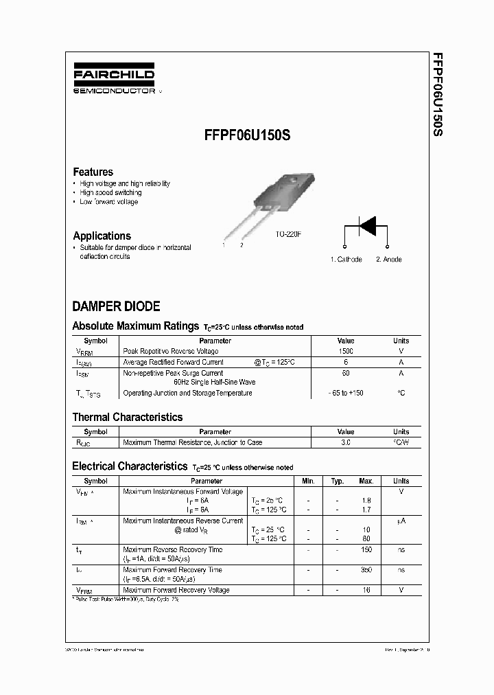 FFPF06U150STU_6865176.PDF Datasheet