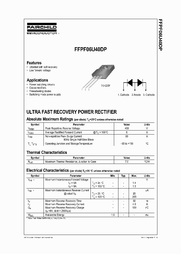 FFPF06U40DPTU_6865180.PDF Datasheet