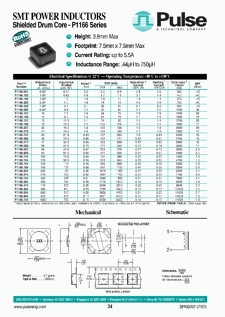 PULSEELECTRONICSCORP-P1166334T_6868437.PDF Datasheet