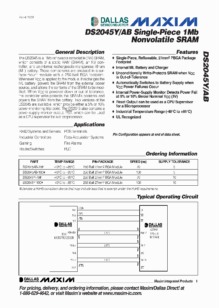MAXIMINTEGRATEDPRODUCTSINC-DS2045Y-70_6870500.PDF Datasheet
