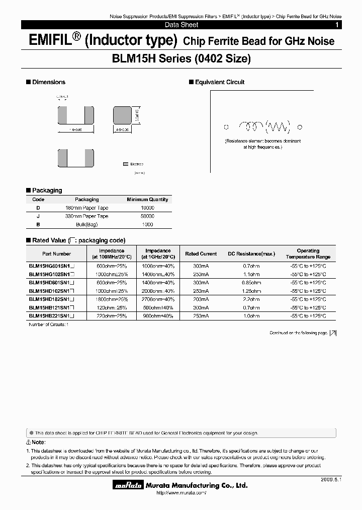 MURATAMANUFACTURINGCOLTD-BLM15HD102SN1J_6873586.PDF Datasheet