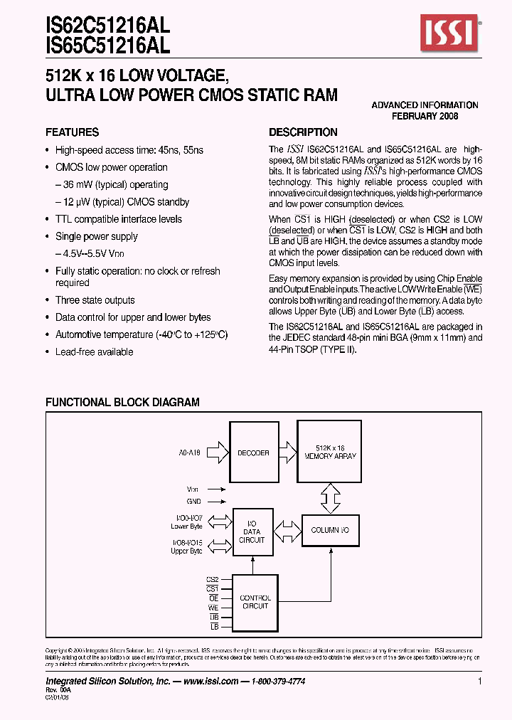 IS62C51216AL-45MLI_6864932.PDF Datasheet