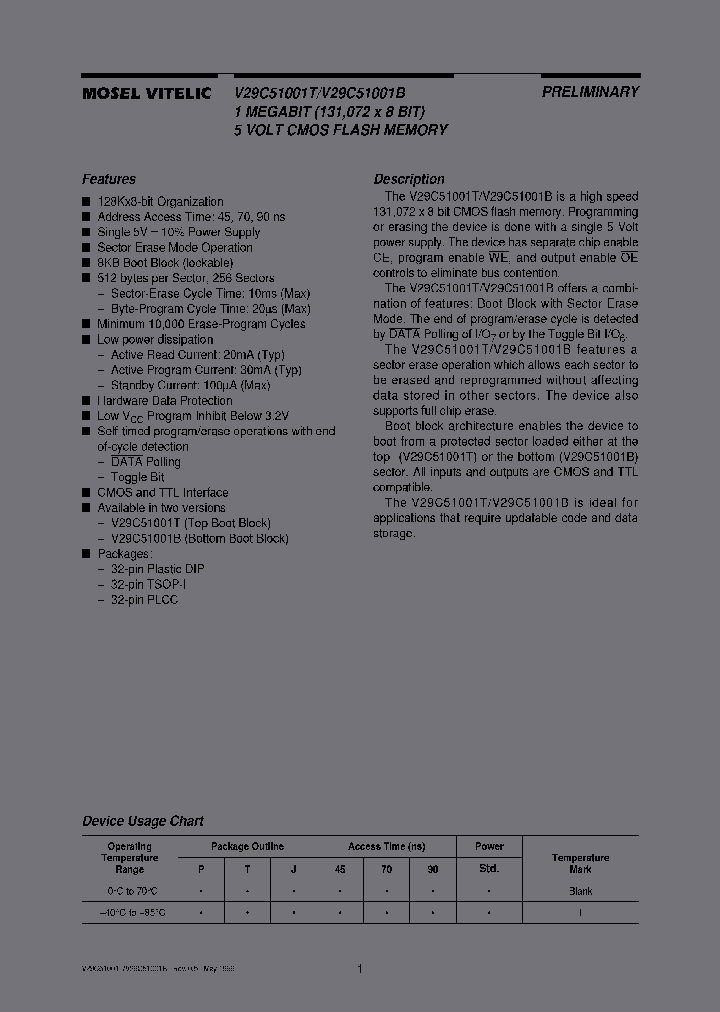 V29C51001B-90PI_6877293.PDF Datasheet