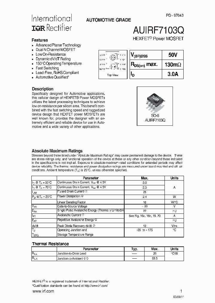 AUIRF7103Q_6878781.PDF Datasheet