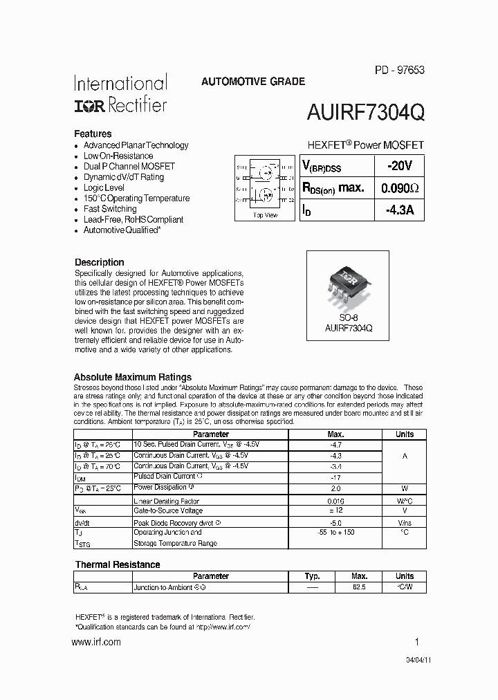 AUIRF7304Q_6878783.PDF Datasheet