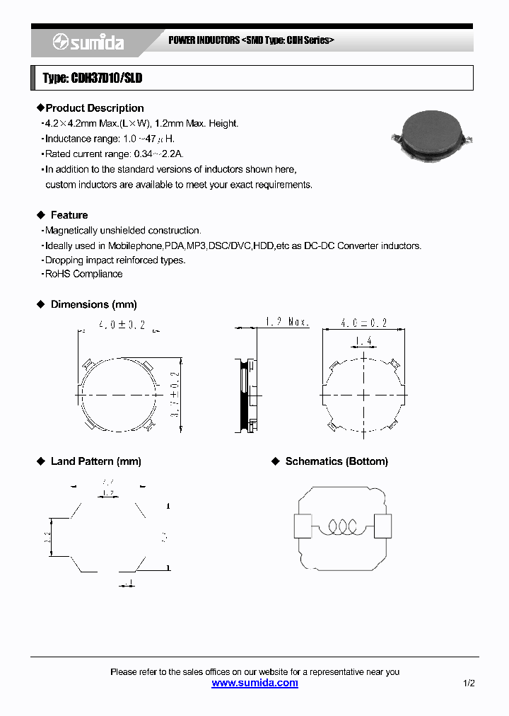 CDH37D10SLDNP-1R0MC_6887270.PDF Datasheet