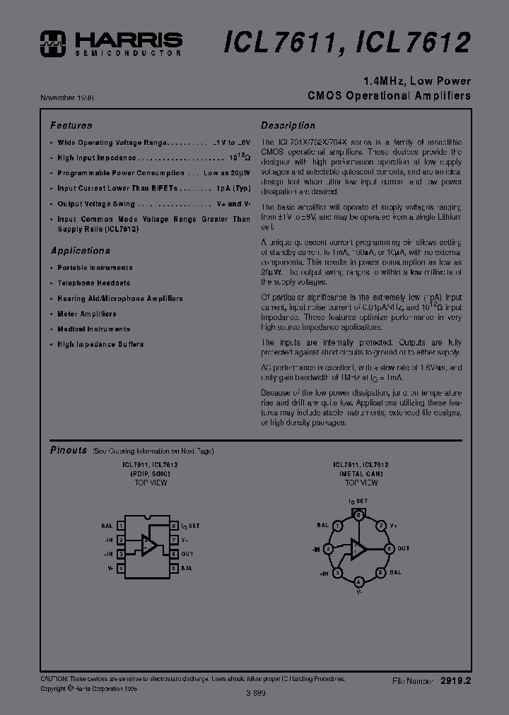ICL7611ACPA_6889555.PDF Datasheet