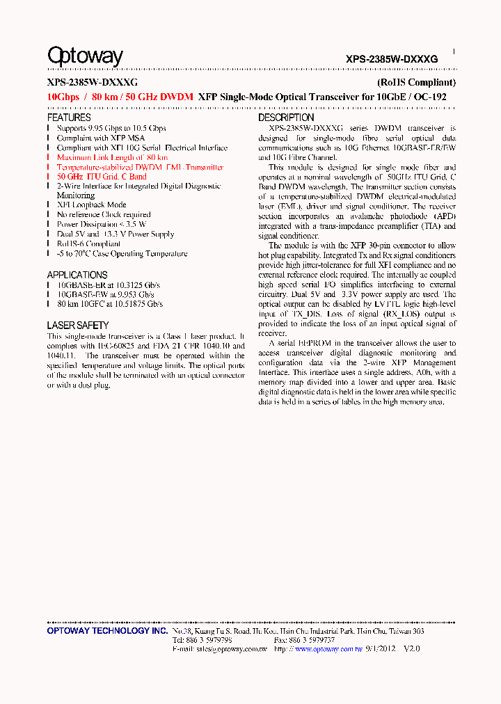 XPS-2385W-D285G_6954807.PDF Datasheet