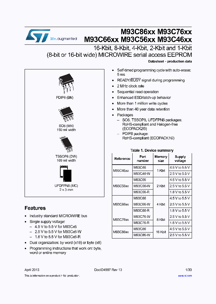M93C46M93C46_6954910.PDF Datasheet
