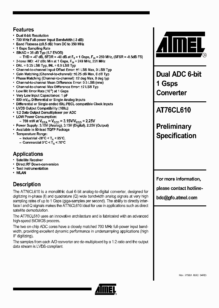 AT76CL610-10AI_6890650.PDF Datasheet