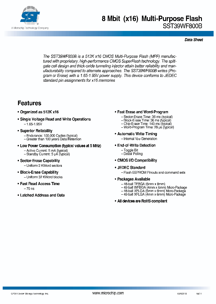 SST39WF800B-70-4C-C2QE_6890677.PDF Datasheet