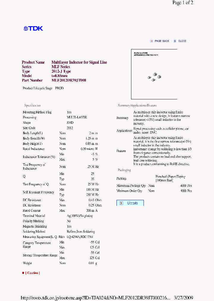 MLF2012DR39JT000_6891760.PDF Datasheet