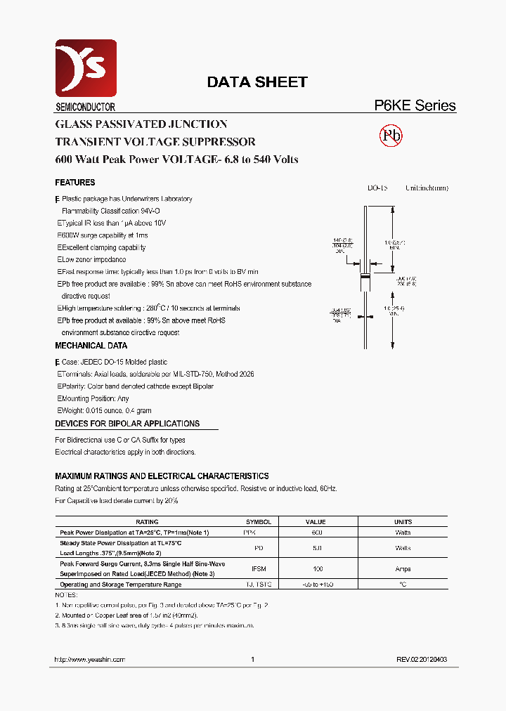 P6KE12CA_6956517.PDF Datasheet
