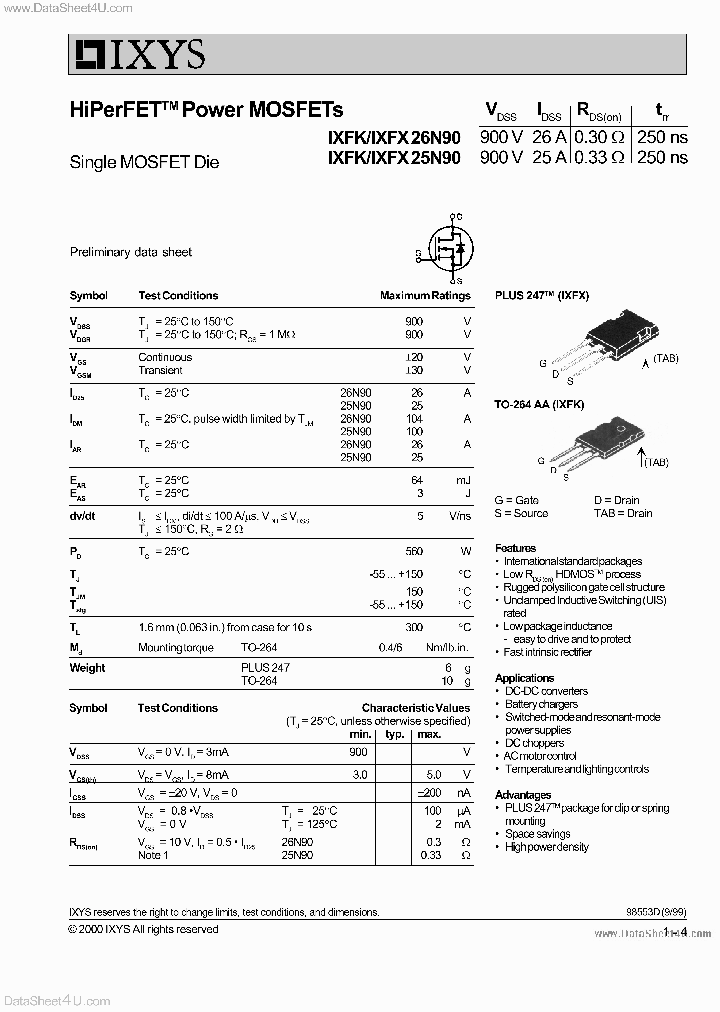 IXFK25N90_6956610.PDF Datasheet