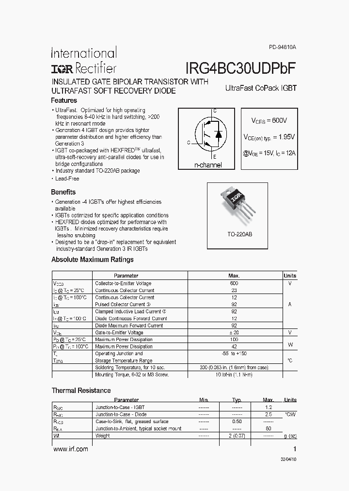 IRG4BC30UDPBF_6894663.PDF Datasheet