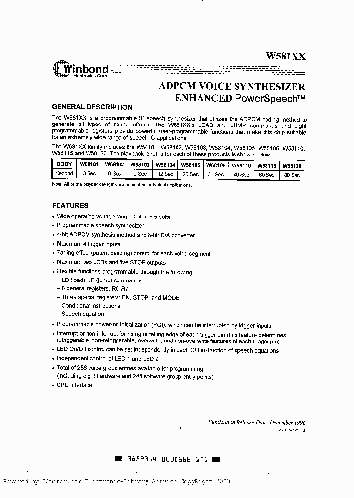W58105_6895411.PDF Datasheet