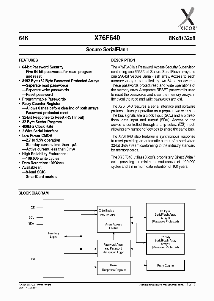 X76F640AE-27T1_6900773.PDF Datasheet