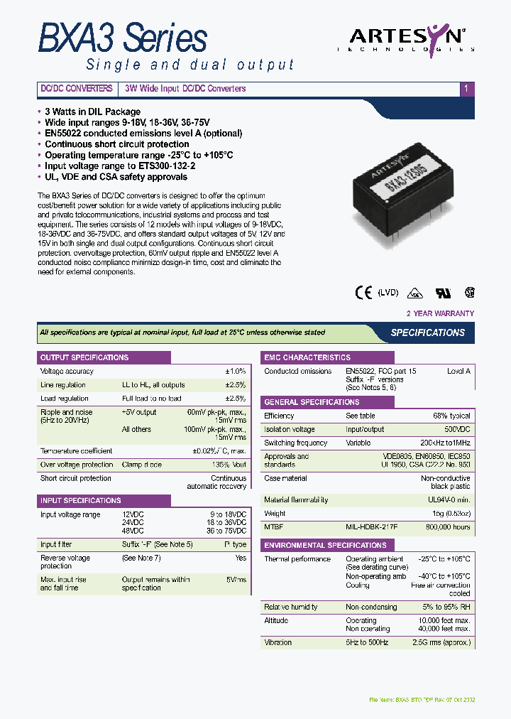 BXA3-12S05_6900153.PDF Datasheet