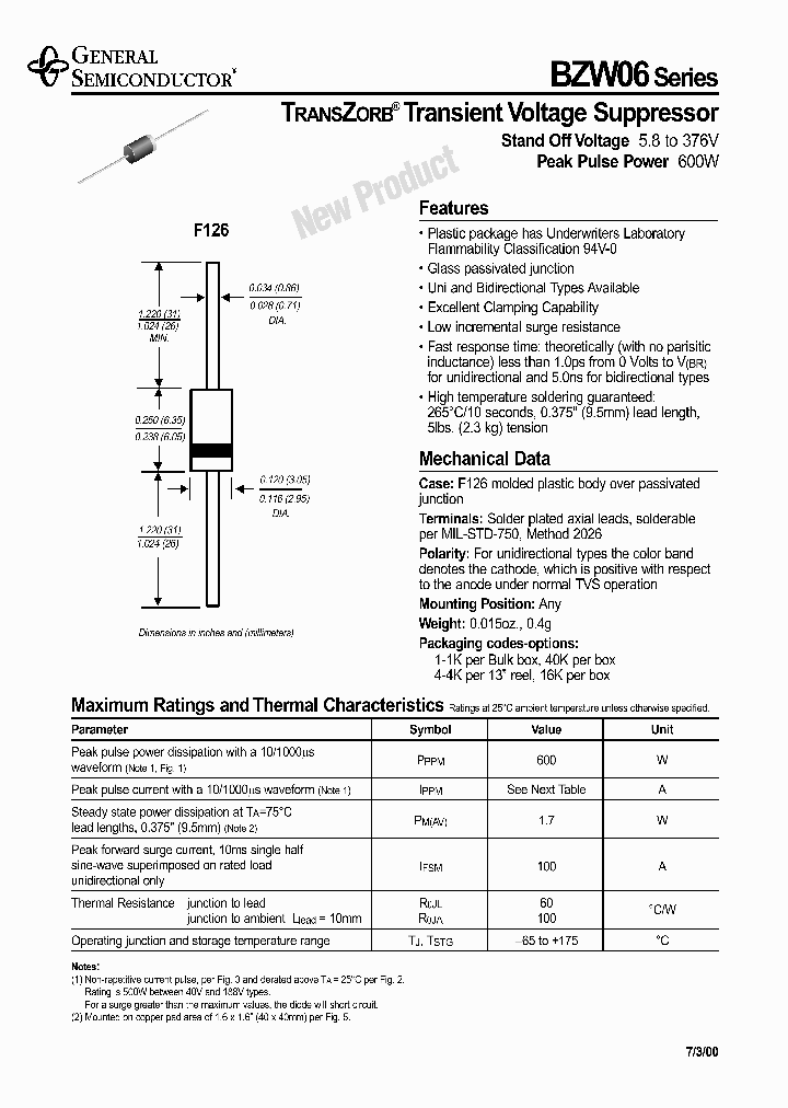 GENERALSEMICONDUCTORINC-BZW06-3421_6901350.PDF Datasheet