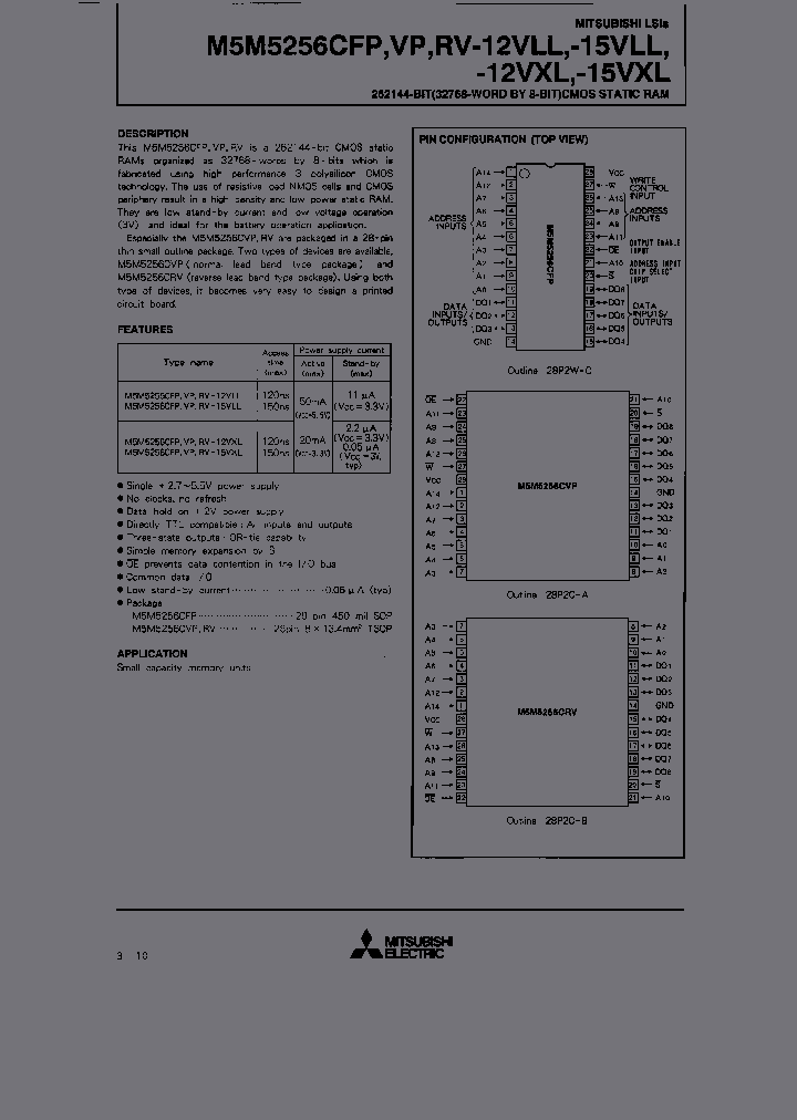 M5M5256CFP-12VLL_6901246.PDF Datasheet