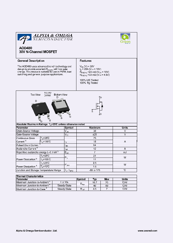 AOD480_6958216.PDF Datasheet