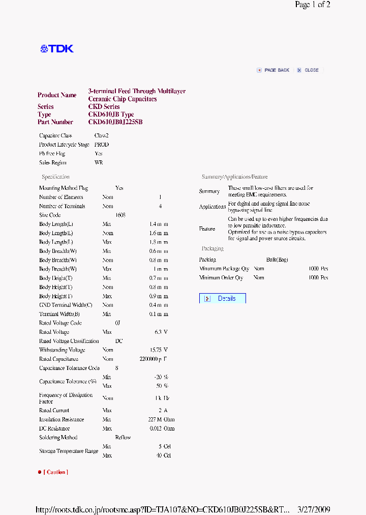 CKD610JB0J225SB_6907375.PDF Datasheet