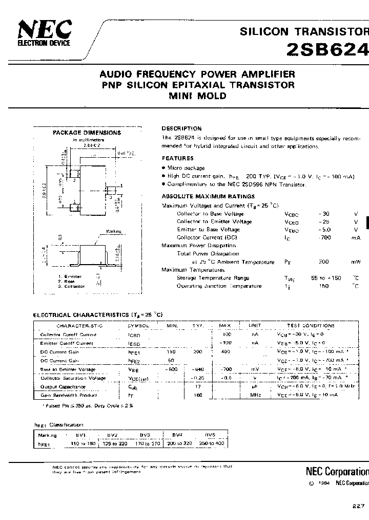 2SB624-T2B_6905950.PDF Datasheet