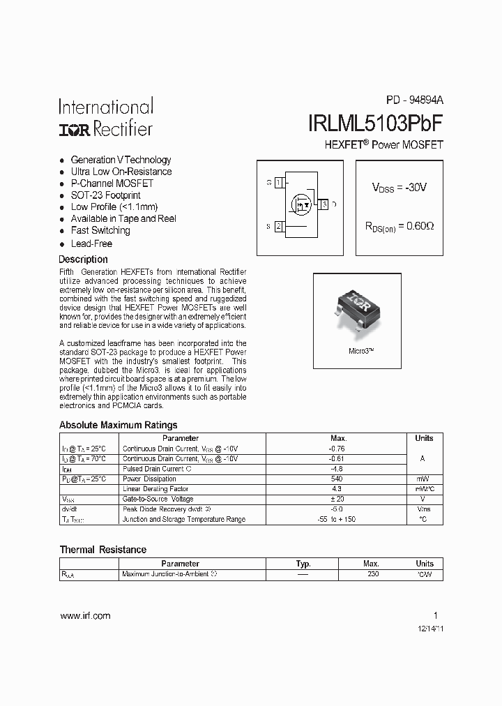 IRLML5103PBF11_6958487.PDF Datasheet