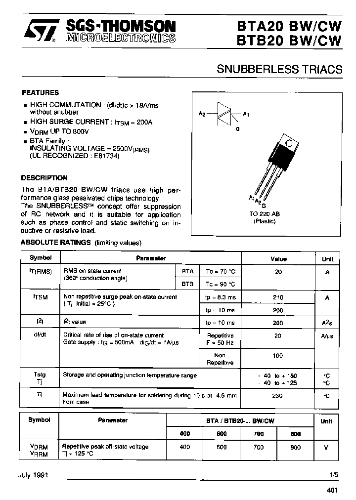 BTB20-400CWF3_6915508.PDF Datasheet