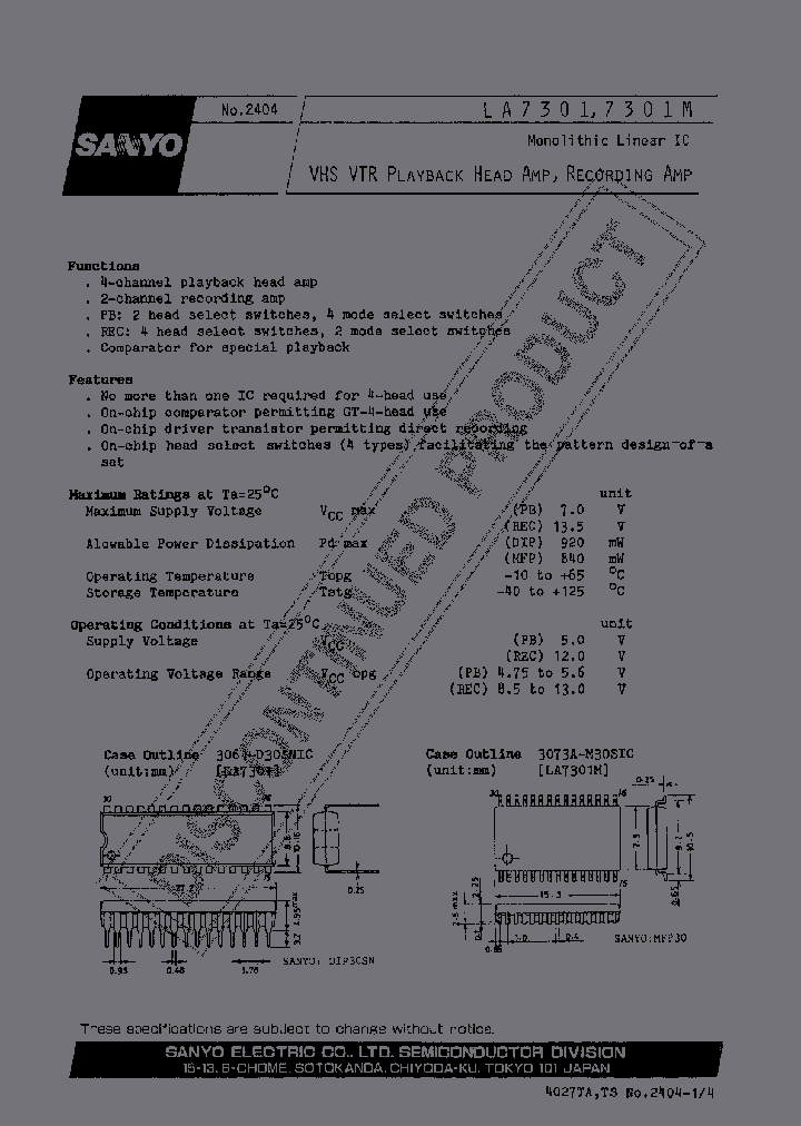 LA7301_6916705.PDF Datasheet