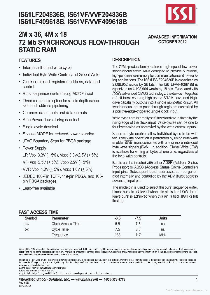 IS61LF204836B_6959345.PDF Datasheet