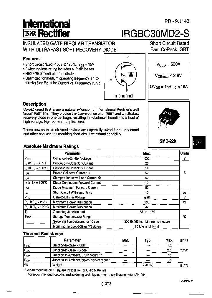 IRGBC30MD2-STRR_6915349.PDF Datasheet