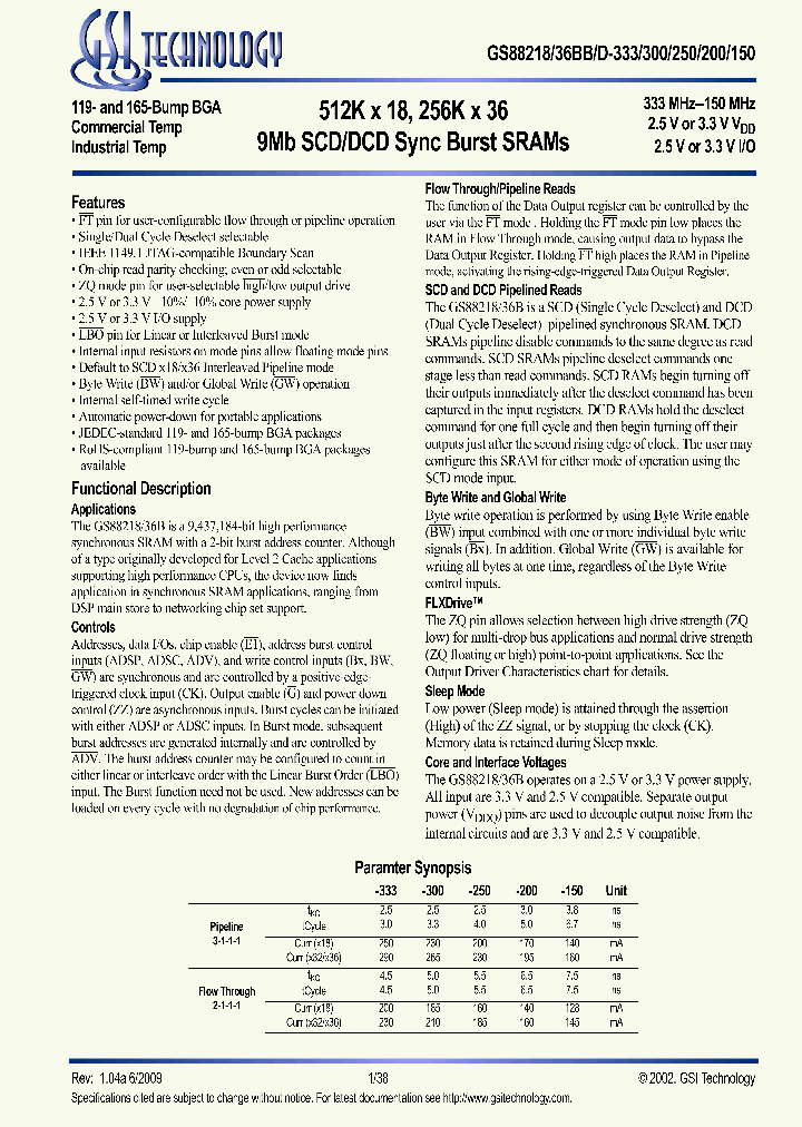 GS88218BGB-150_6918565.PDF Datasheet