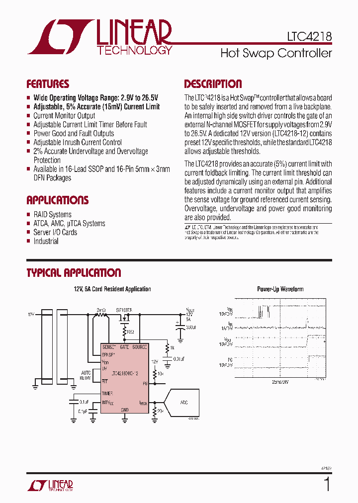LTC4218IGNPBF_6921317.PDF Datasheet